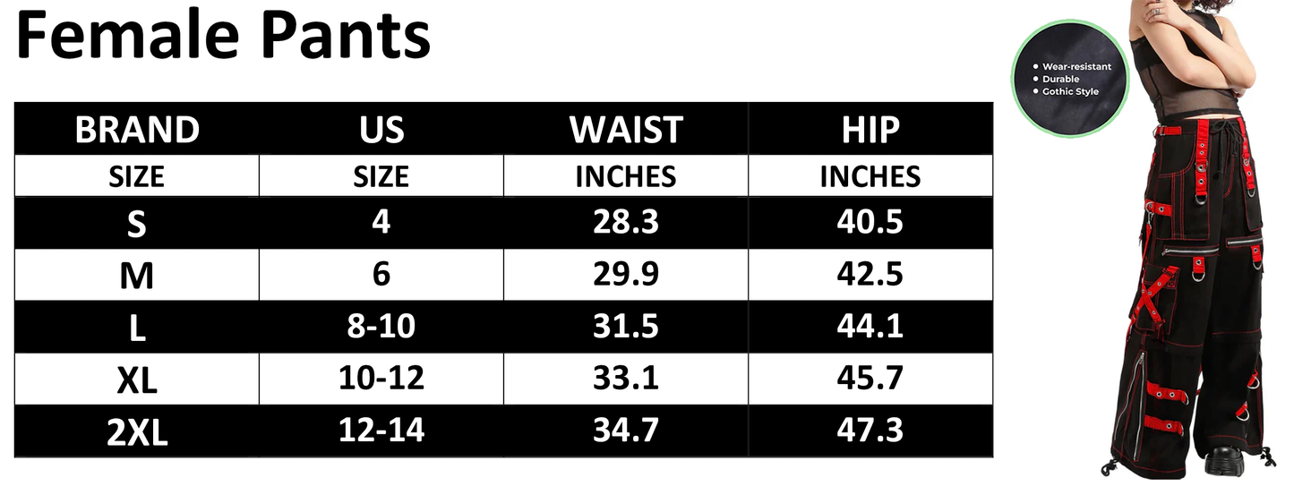 Women's X-Strap Zip Off Pant Black/Red