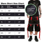 Gothic Mens X-Strap Zip Shorts Black Red