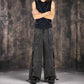 GOTHIC X-STRAP PANT BLACK DENIM