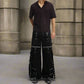 Gothic Men's Black Gothic X-Strap Zip Off Punk Rave Pants