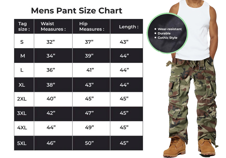 Men's Cotton Casual Military Army Camo Combat Work Cargo Pants with 8 Pockets