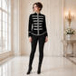 Prime Quality Handmade Women's Black Silver Parade Ladies Jacket Steampunk Military Punk Rock Gothic