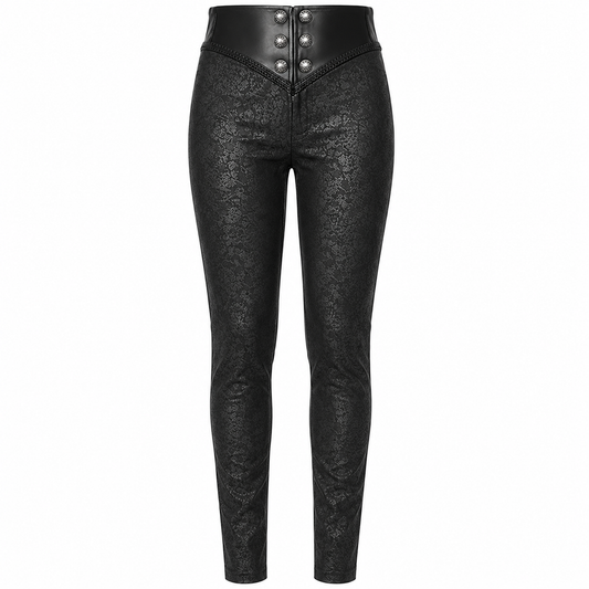 Men Syndicate Trousers Pants Steampunk Black Brocade Vintage Gothic Victorian