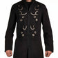 Gothic Men's Handmade Chain Eyelet Trench Coat