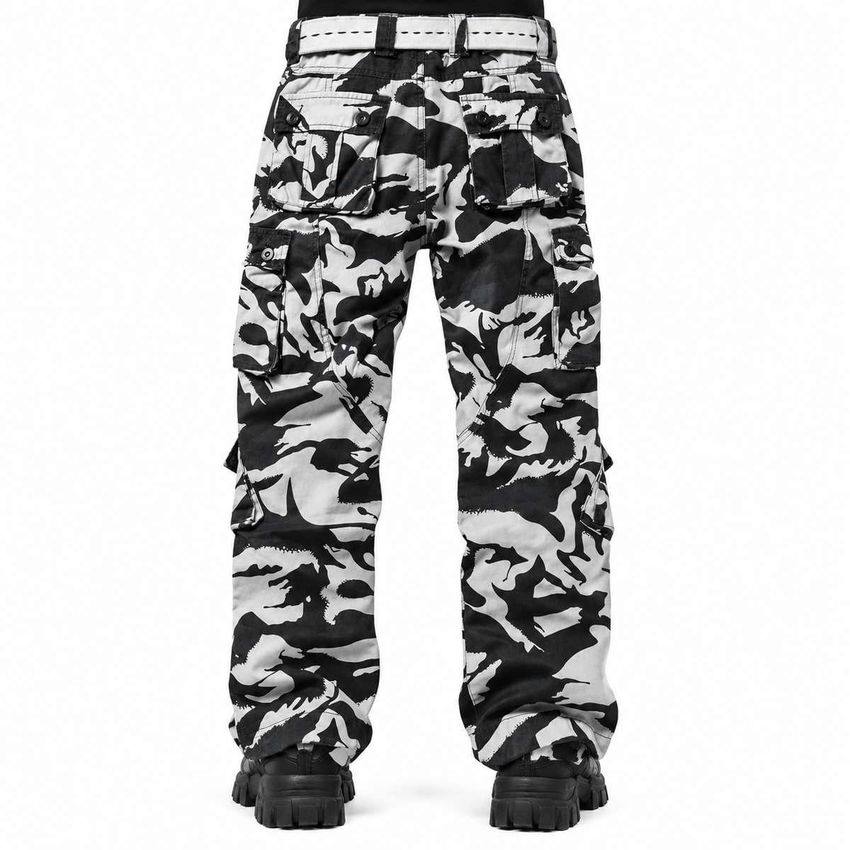 Men's Cotton Casual Military Army Camo Combat Work Cargo Pants with 8 Pockets