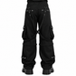 Men's Black Gothic Punk Pants With Straps Fleece Pants Alternative Wears