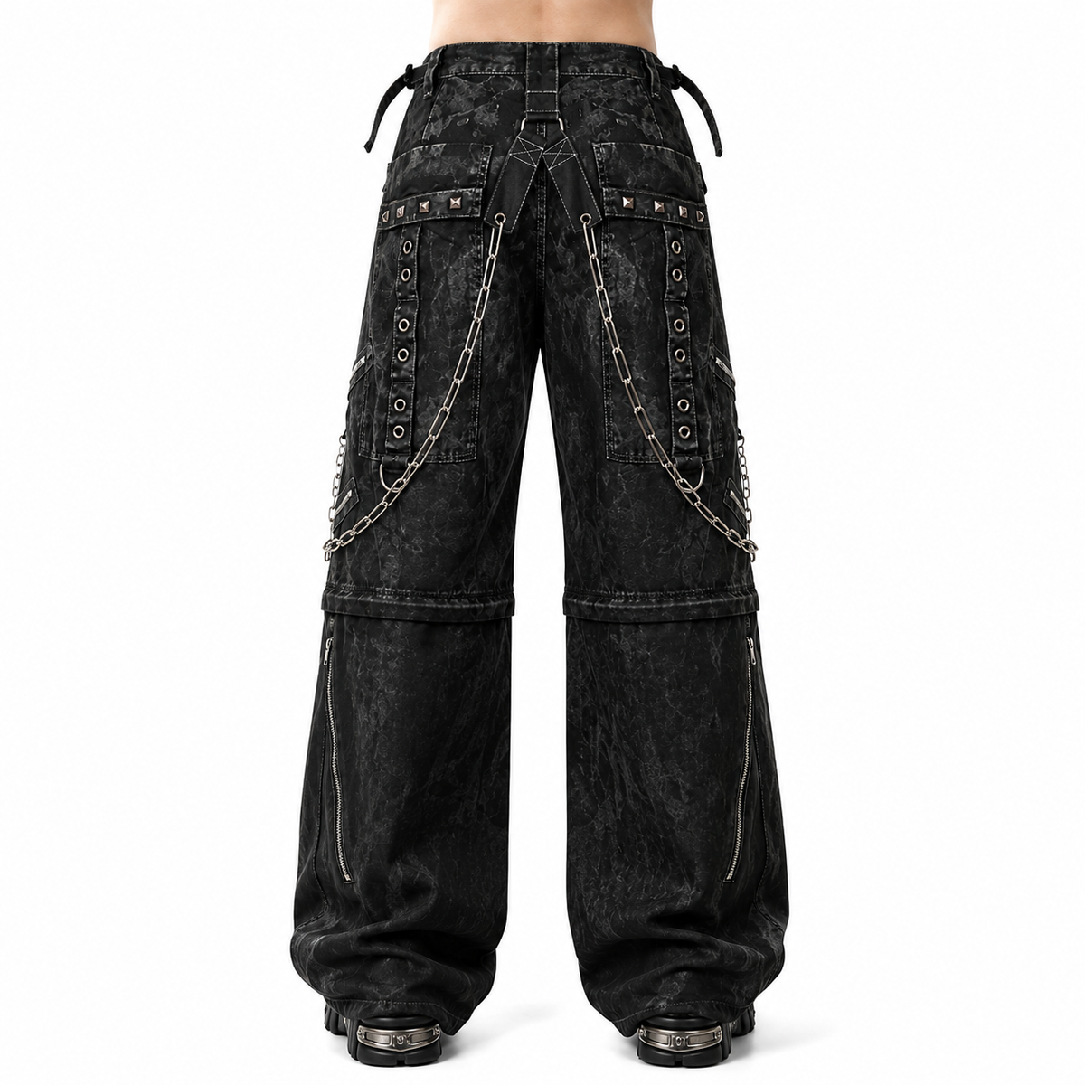 Prime Quality Bondage Gothic Wax Cotton Men's Cyber Rave Techno Jeans Punk Shorts Biker Pants USA