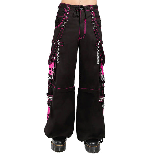 Women's Gothic Bondage Super Skull Pant Pink Big Skull Men Pant Alternative Punk Rock Emo Trouser Pant Shorts