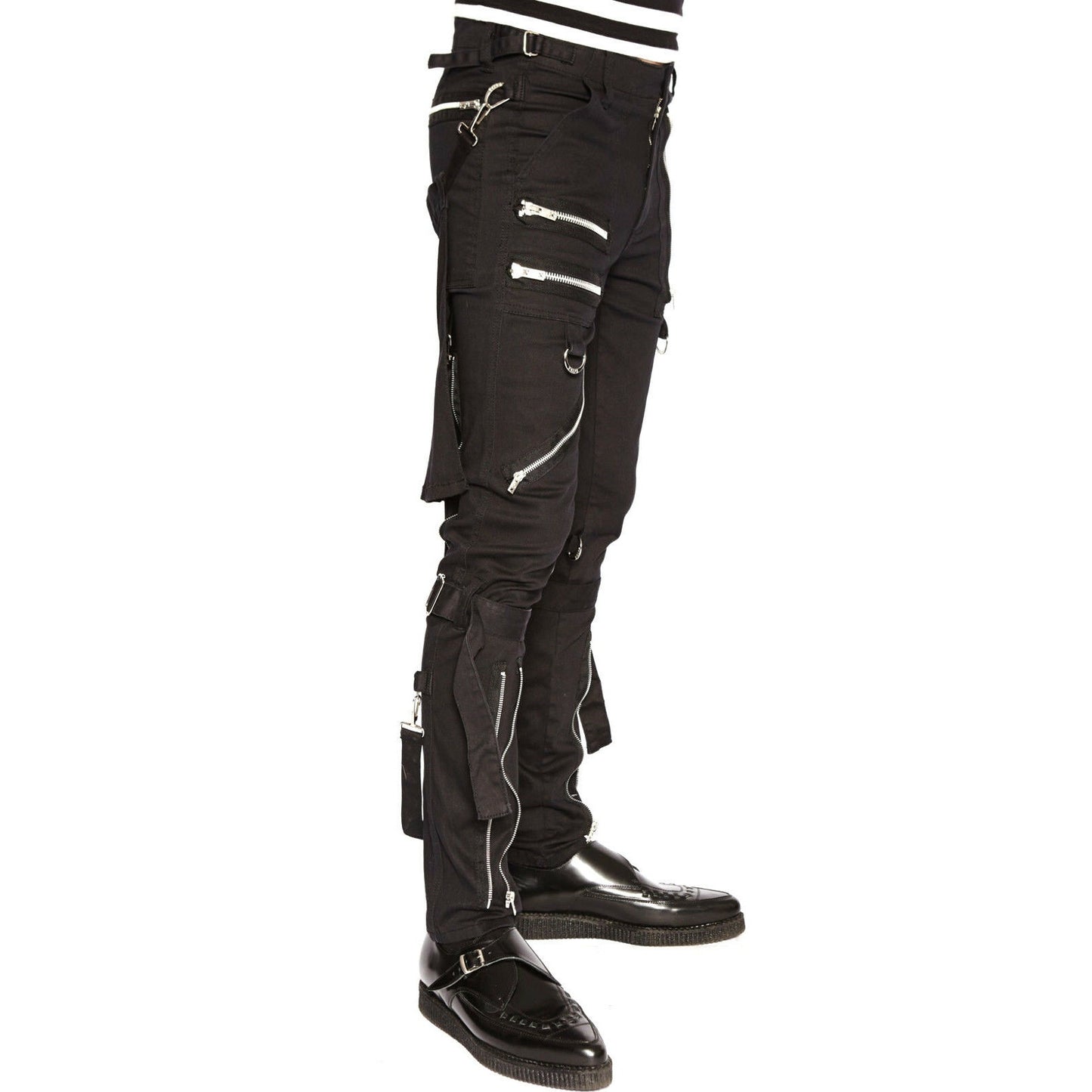 Extreme Bondage Gothic Punk Rocker Cyber Goth Steampunk Biker Pants/Emo