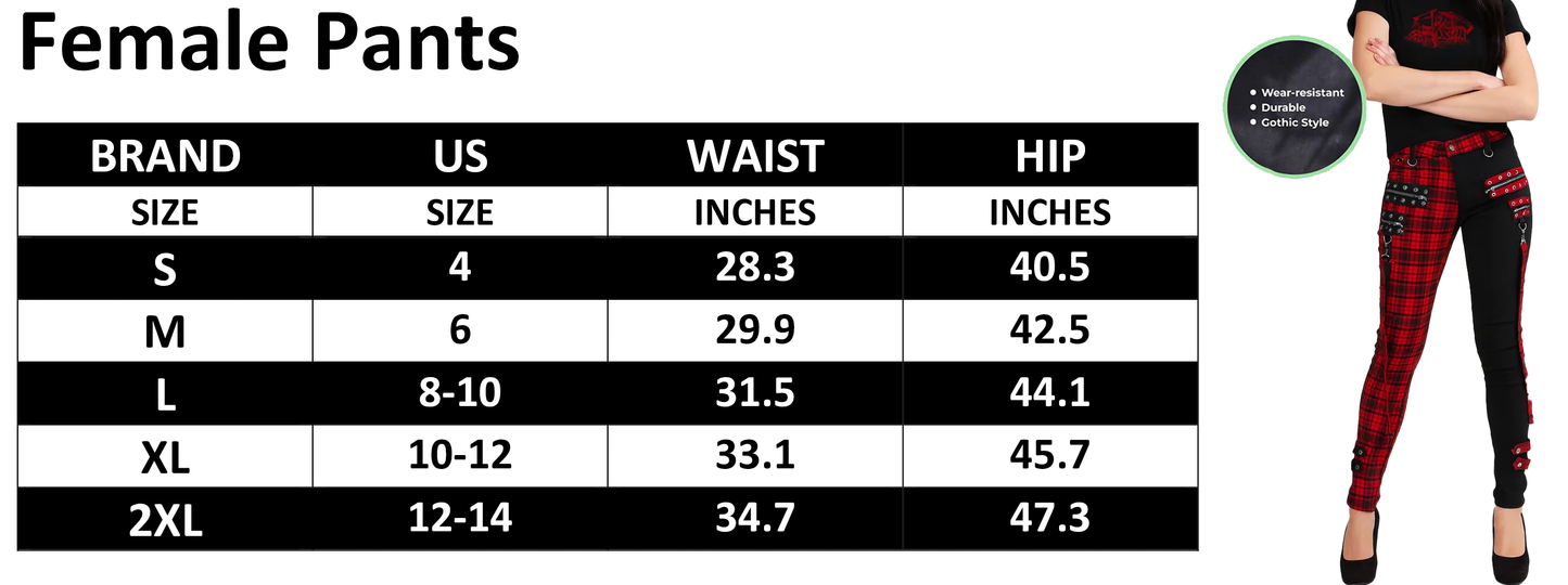 Women Gothic Handmade Split Leg Bondage Rave Pant Rock Hard Trouser Heavy Weight Emo/Pants