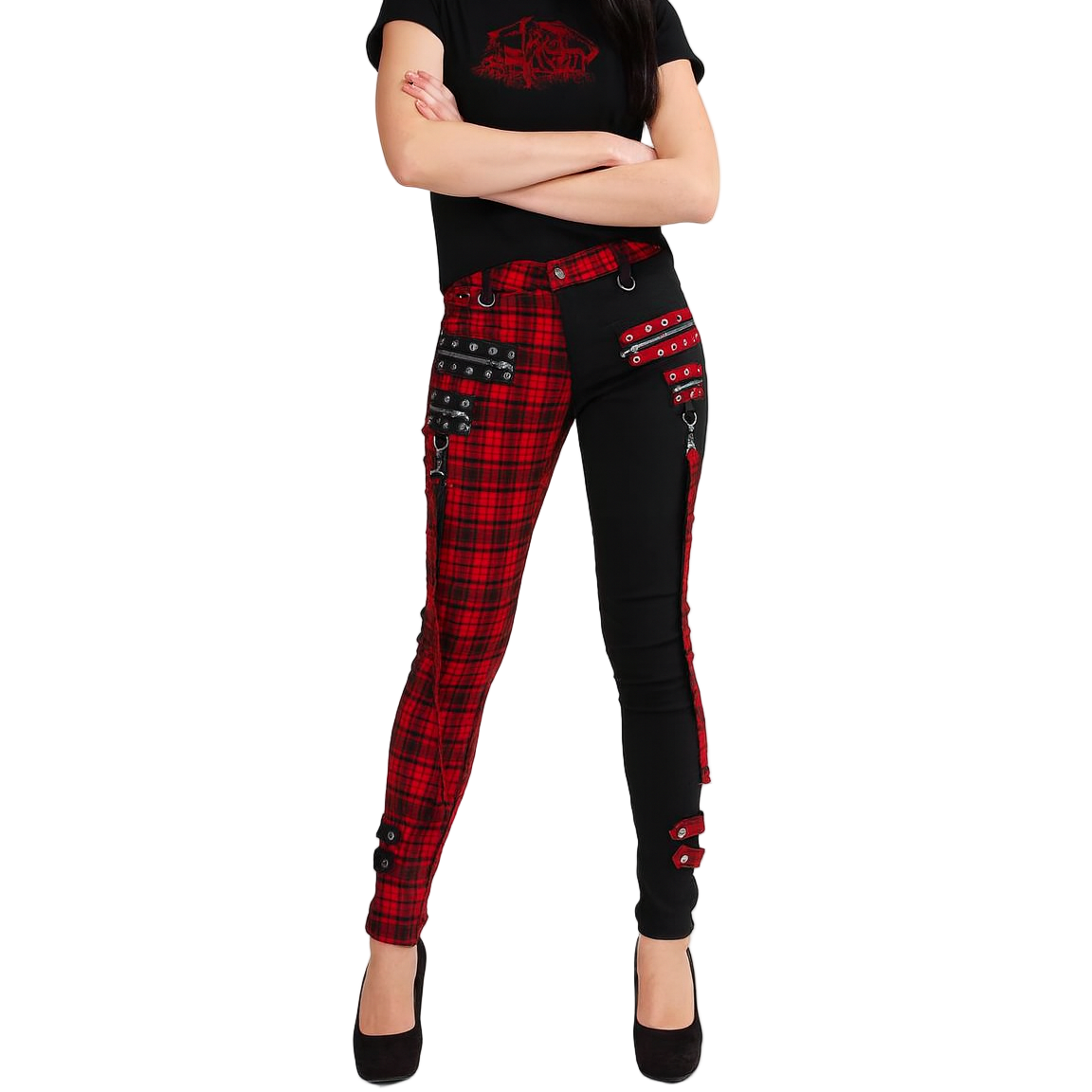 Women Gothic Handmade Split Leg Bondage Rave Pant Rock Hard Trouser Heavy Weight Emo/Pants