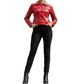 Vinyl Trucker Jacket Red PVC Women's Shiny PVC Vinyl Jacket USA