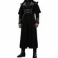 Gothic Steampunk Military Black Jacket Men's Punk Highwayman Regency Long Coat