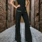 WOMEN'S GOTHIC PUNK EMO BONDAGE BLACK STRAPS GOTH ZIPPER ROCK STAR TRIPP PANTS