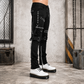 Men Gothic Bondage Black Pant Rock Hard Trouser Heavy Weight Emo Pants