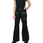 Women's Chains Black Rhinestones Gothic Punk Emo Pants Straps Baggy Pants