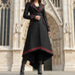 Women's Steampunk Military Coat Jacket Long Black Red Gothic Uniform
