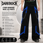 Bondage Gothic Men's Cyber Rave Techno Jeans Punk Shorts Biker Pants