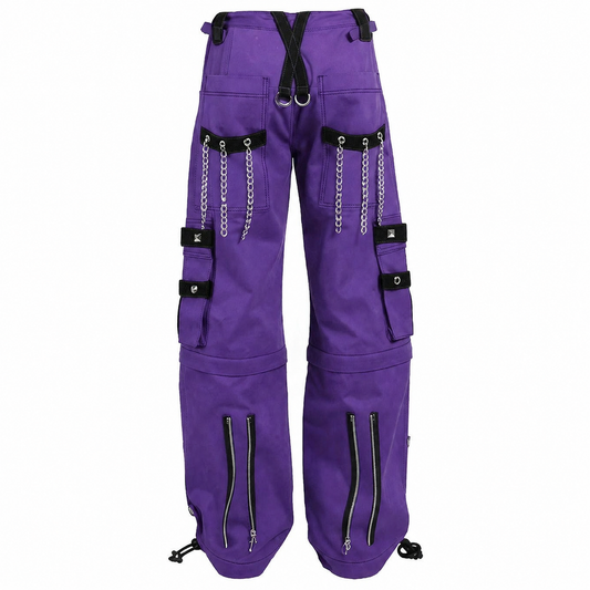 Gothic Bondage Handmade Men Pant Alternative Punk Rock Transformer Trouser Purple Baggy