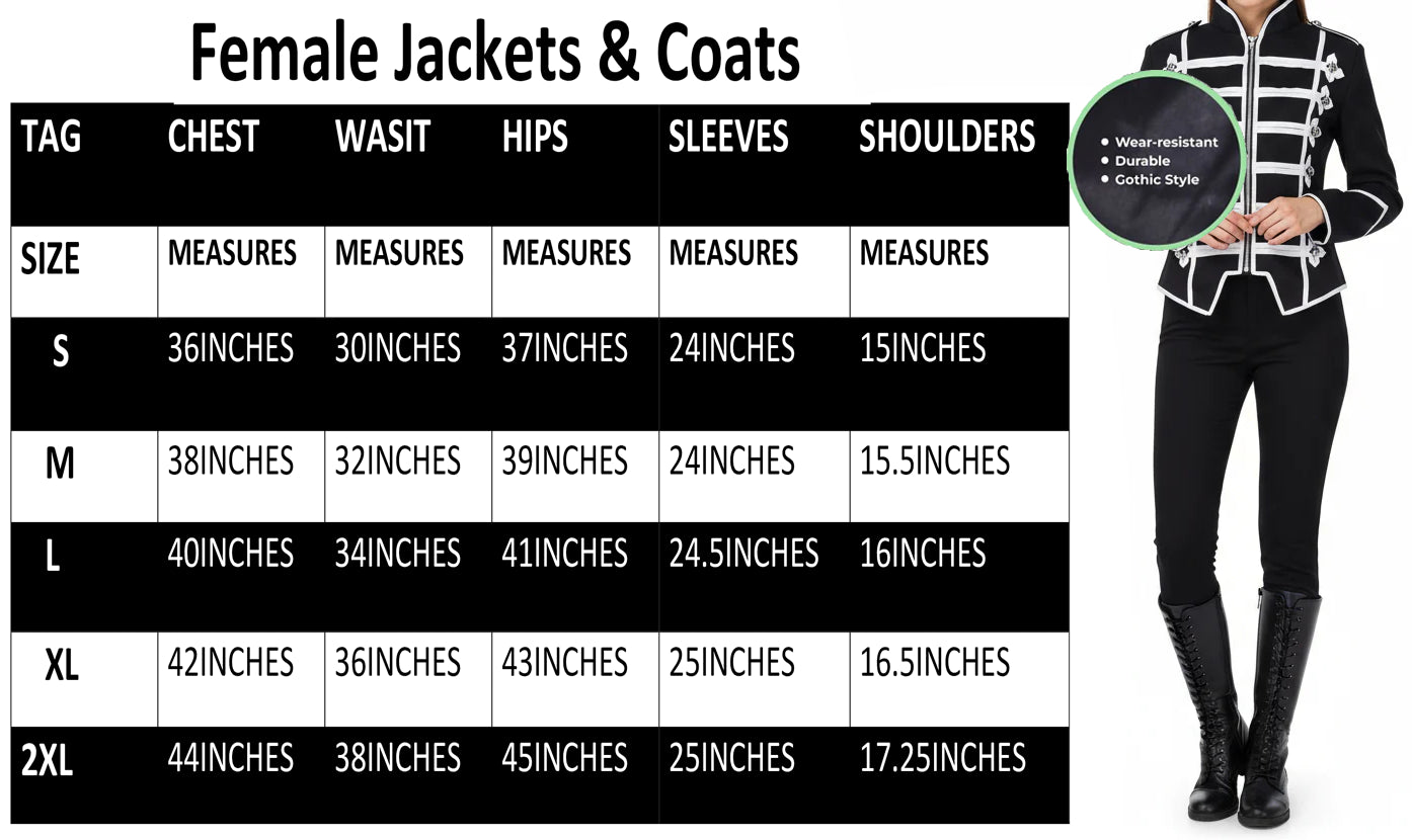 Women's Black Silver Parade Ladies Jacket