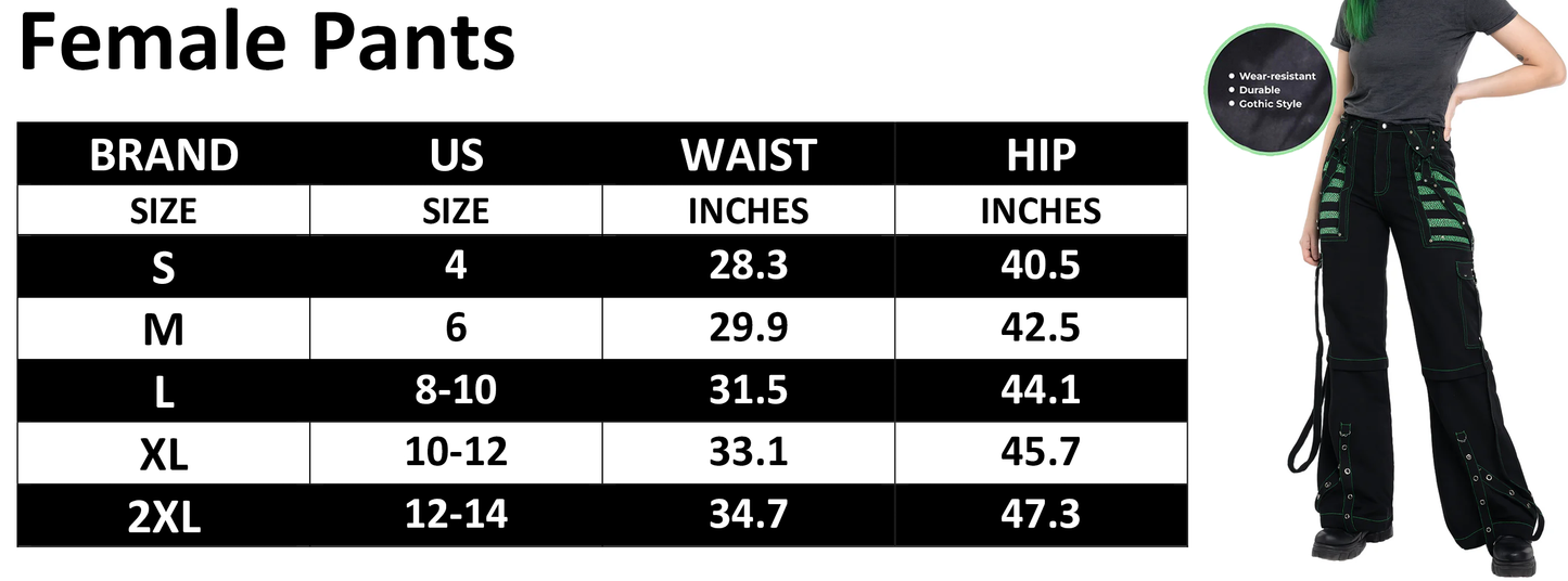 Women's Handmade Extreme Bondage Skater Gothic Punk Rocker Cyber Goth Steampunk Biker  Pant/USA