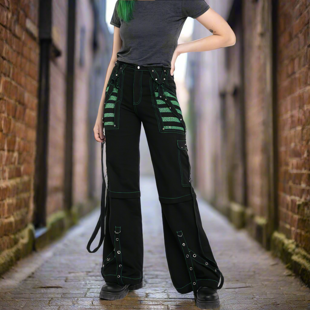 Women's Handmade Extreme Bondage Skater Gothic Punk Rocker Cyber Goth Steampunk Biker  Pant/USA