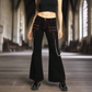 Prime Quality Black Gothic Women's Chains Black Rhinestones Gothic Punk Emo Pants Straps Baggy Pant
