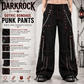 Men's Electro Bondage Gothic Red Stitch Rave Gothic Cyber Chain Goth Jeans Punk Rock Pants USA