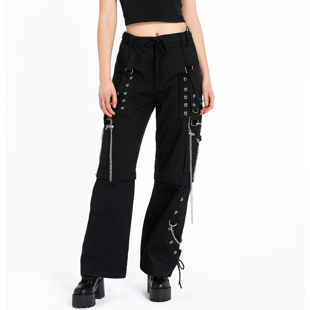 Women's Gothic Bondage Step Pant Rock Hard Trouser Heavy Weight Pant Emo/ Pants