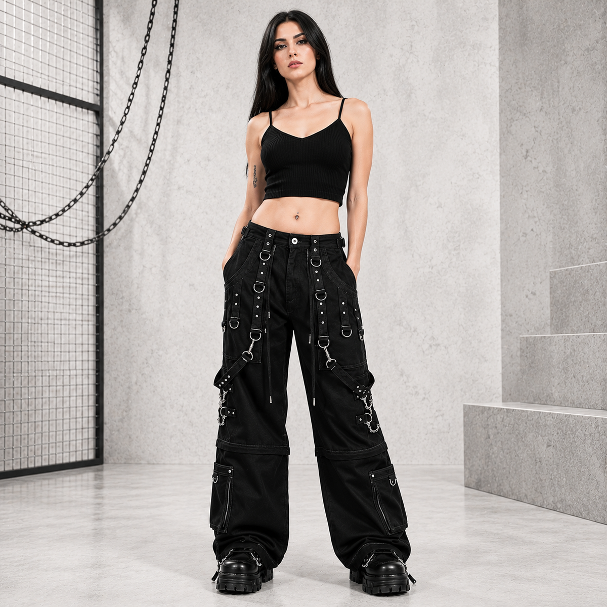 Gothic Men Gothic Paimon Bondage Pants