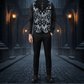 Victorian Gentleman's Aristocrat Vest Black/Silver Tapestry/Stylish Casual Vest