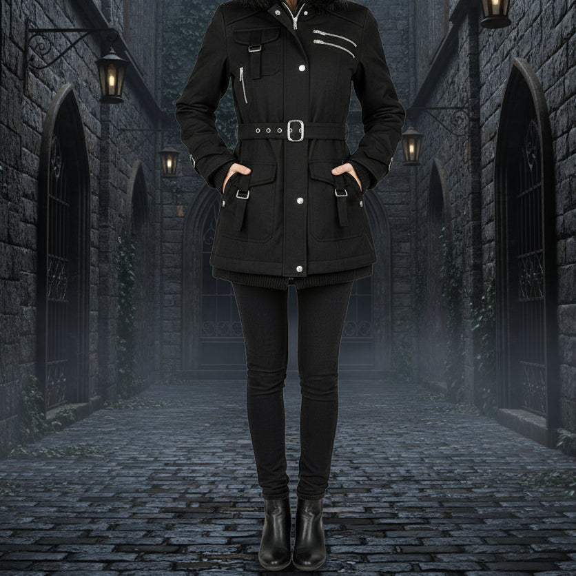 Handmade Women's coat Jacket Winter Jacket with Multi Pocket Jacket