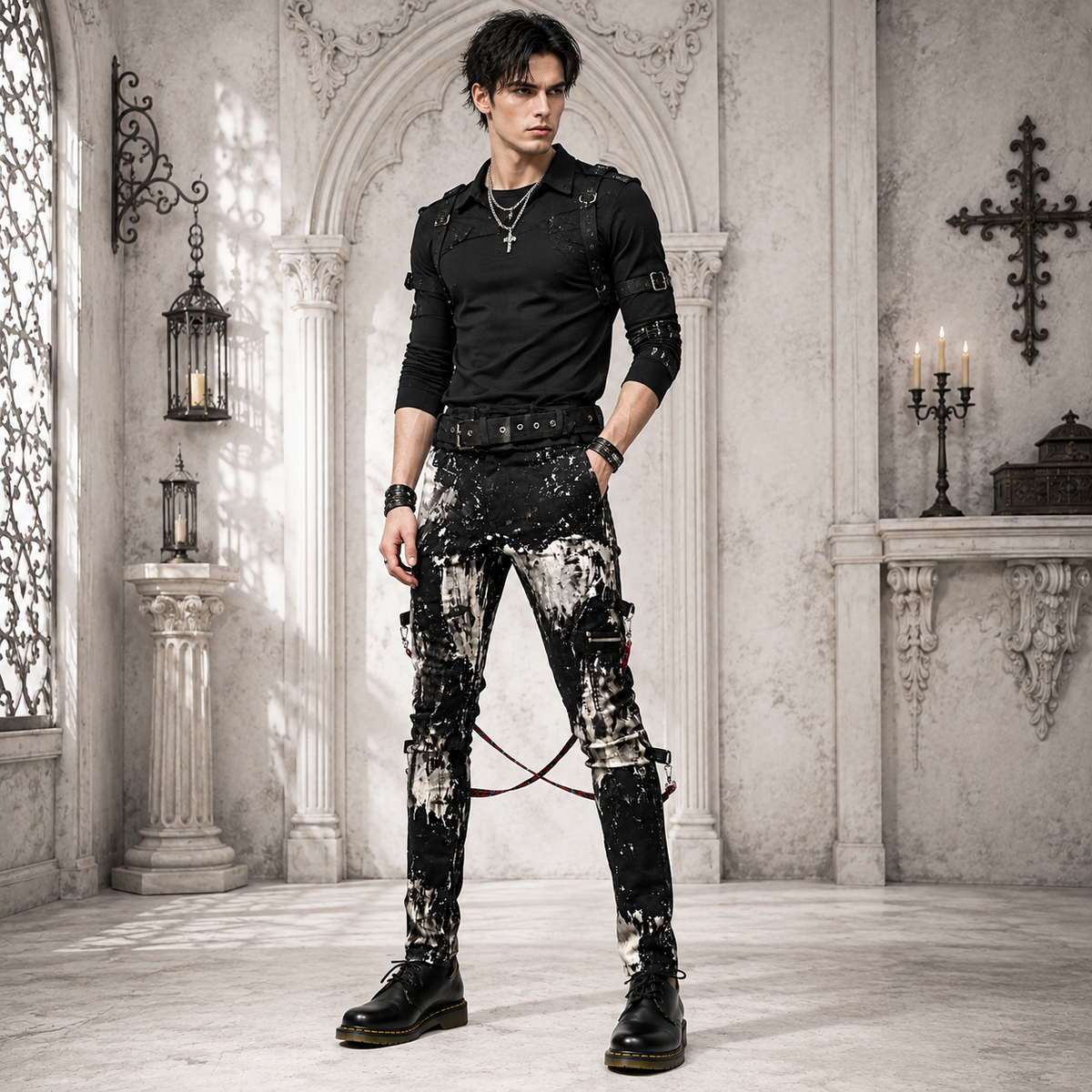 Prime Quality Handmade Gothic Skinny Jeans Apocalyptic Rebel Punk Emo Pants USA Goth Punk Rebel Pants