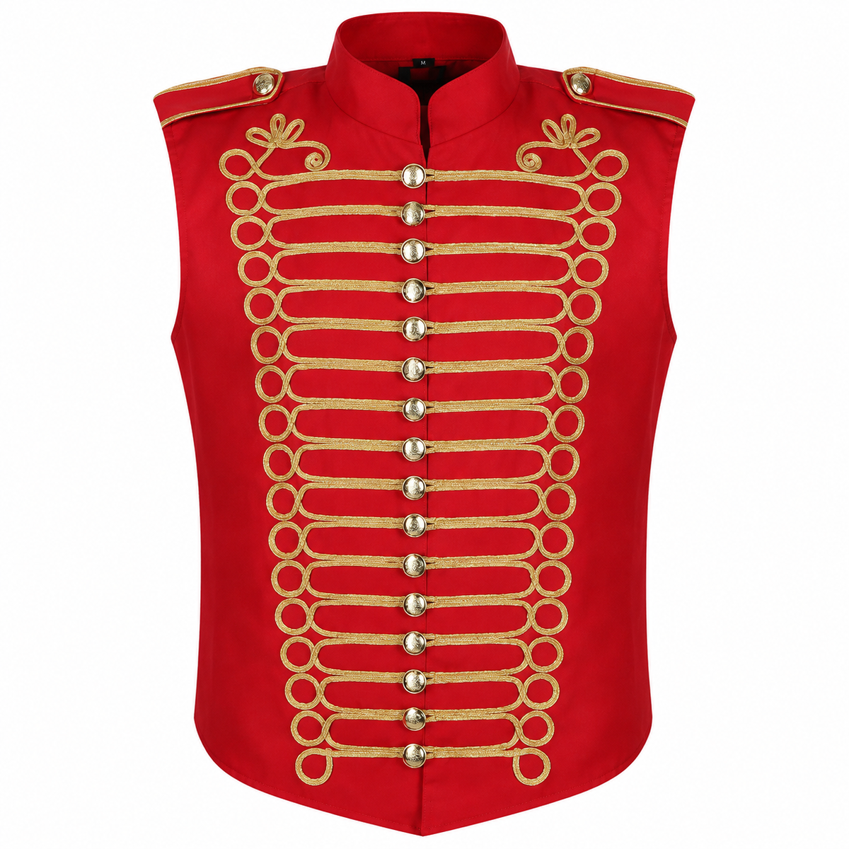 Men's Military Hussar Sleeveless Vest Red & Gold Jacket Free Shipping Usa