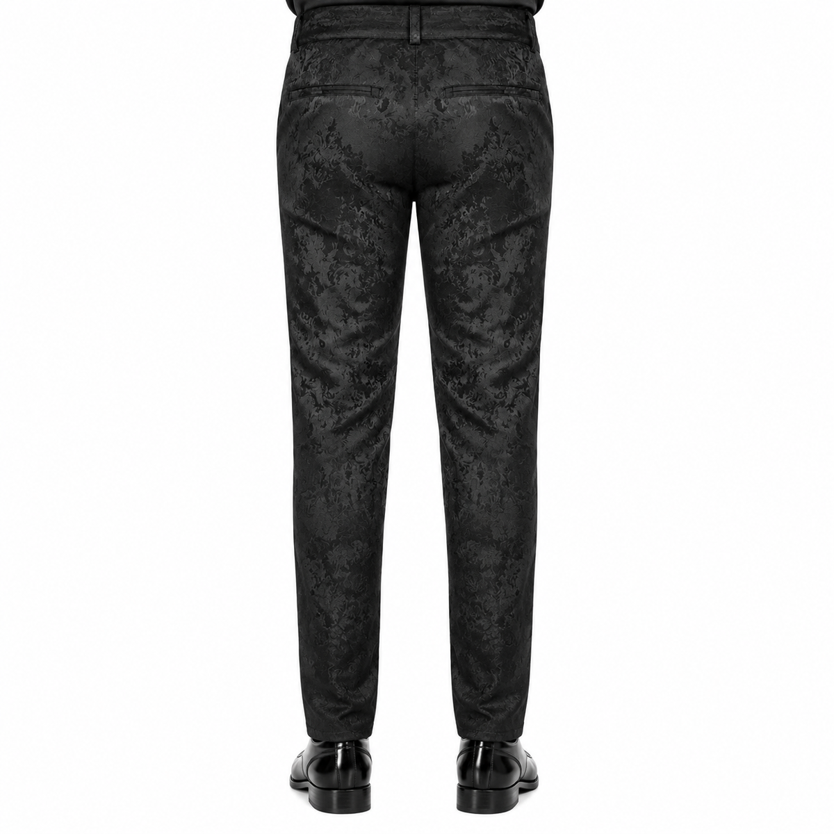 Men's Black Brocade Victorian Dress Pant Trouser/Black Gothic Pants
