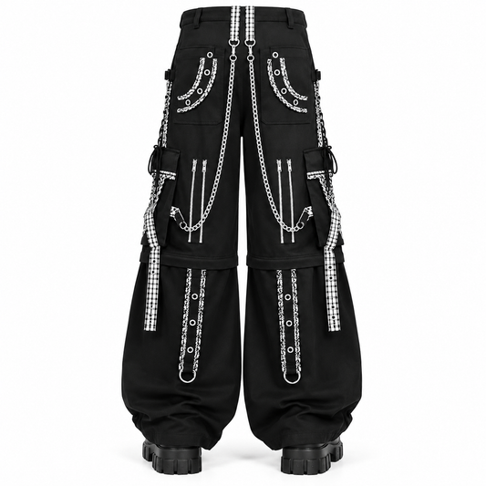 Gothic Men's Peep Dark Street Pant White