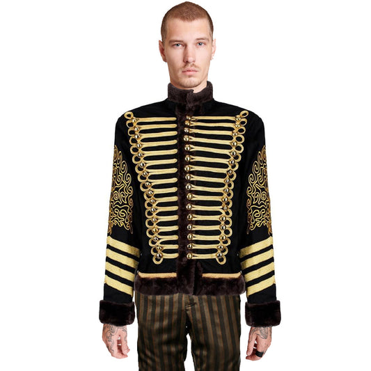New Napoleonic Hussars Uniform Military Style Tunic Pelisse Jimi Hendrix Jacket Parade Drummer Officer Faux Fur