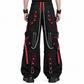 EXTREME BONDAGE GOTHIC PUNK ROCKER CYBER GOTH RED & BLACK STEAMPUNK BIKER PANTS