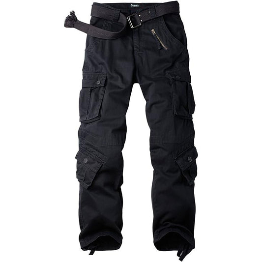 AKARMY Men's Cotton Casual Military Army Camo Combat Work Cargo Pants with 8 Pockets