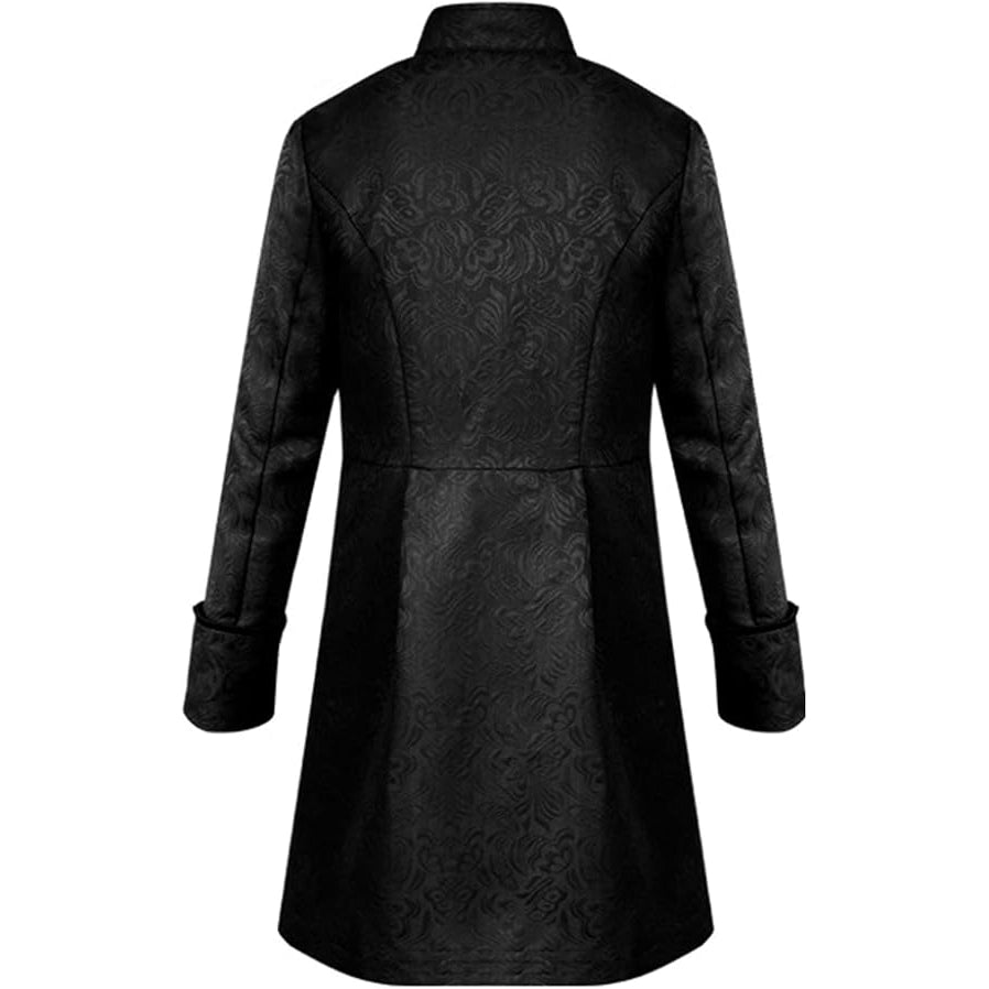 Mens Vintage Black Steampunk Jacket Victorian Tailcoat Gothic Vampire Cosplay Halloween