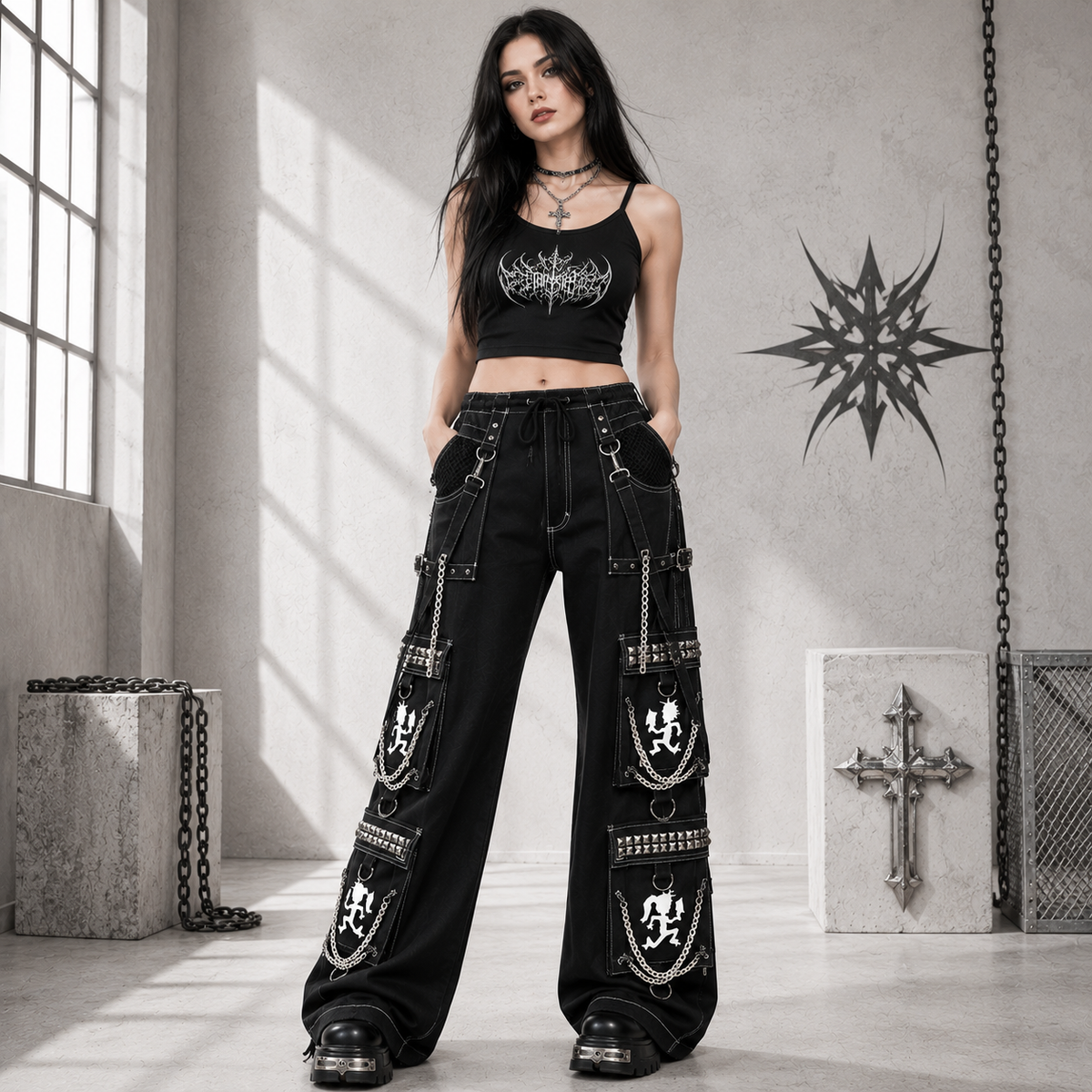Jeans Apocalyptic Punk Pants Emo Pant/Insane Clown Posse Hatchet Man
