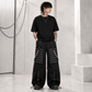 Gothic Men Black Goth Monster Studs Goth Punk Rock Pants