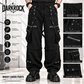 Men's Black Gothic Punk Pants With Straps Fleece Pants Alternative Wears