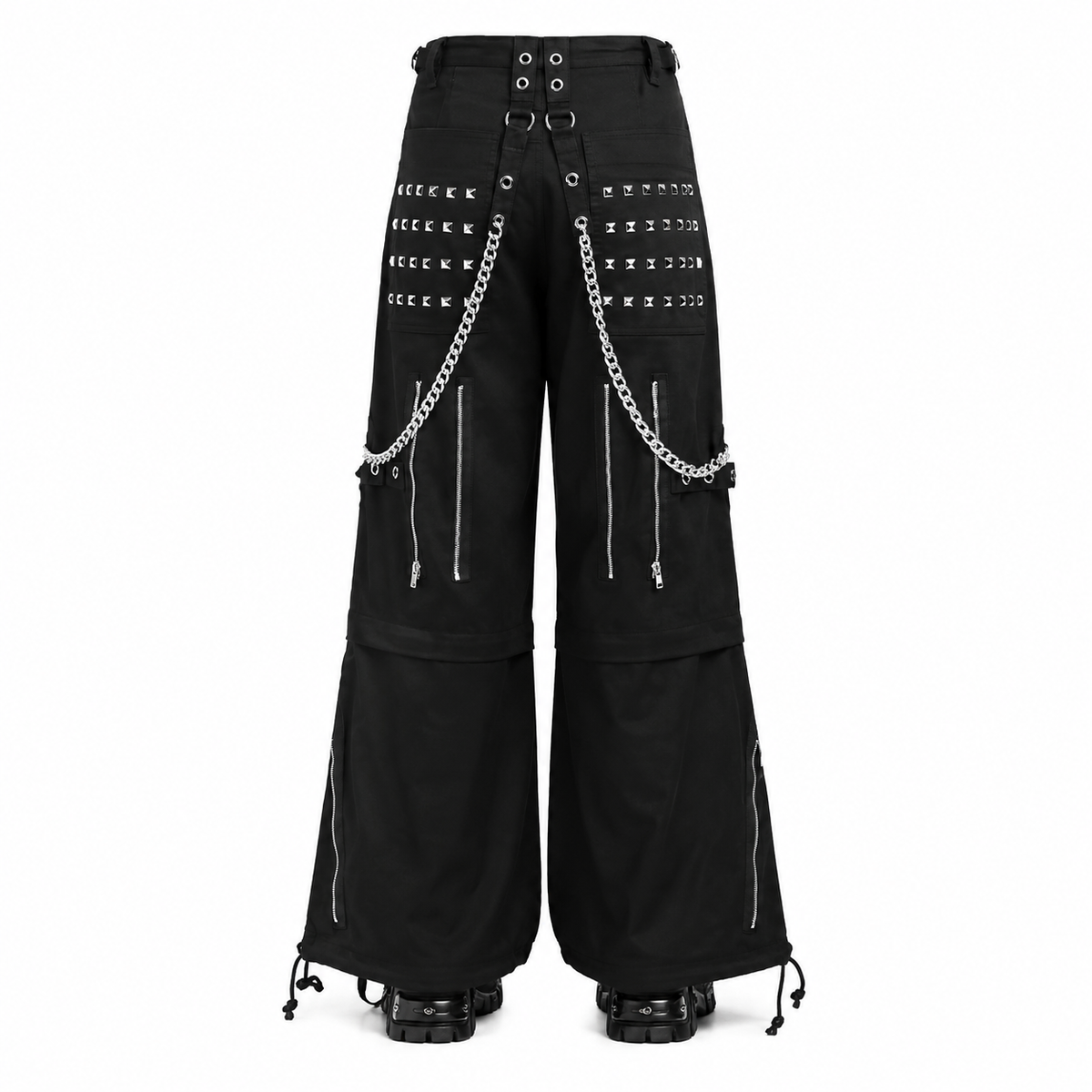 Gothic Men Black Goth Monster Studs Goth Punk Rock Pants