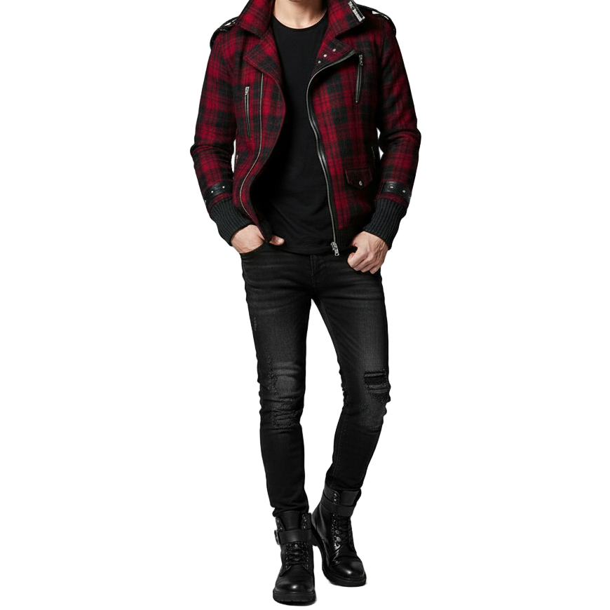 Gothic Z Jacket Winter Seasons Jacket Black Red