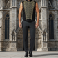 Prime Quality Handmade Men's Military Hussar Sleeveless Black Vest Black Gold Jacket