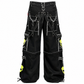 Gothic Bondage Black Lime Big Skull Men Pant Alternative Punk Rock Jeans Emo Trouser Pant Shorts USA