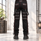 Gothic Men's Steampunk Pants Black Gothic Vintage Cotton Gens Trouser Pant