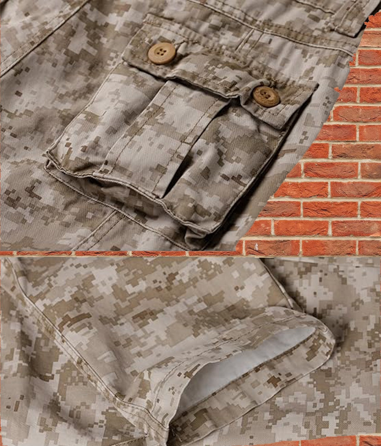 AKARMY Men's Cotton Casual Military Army Camo Combat Work Cargo Pants with 8 Pockets