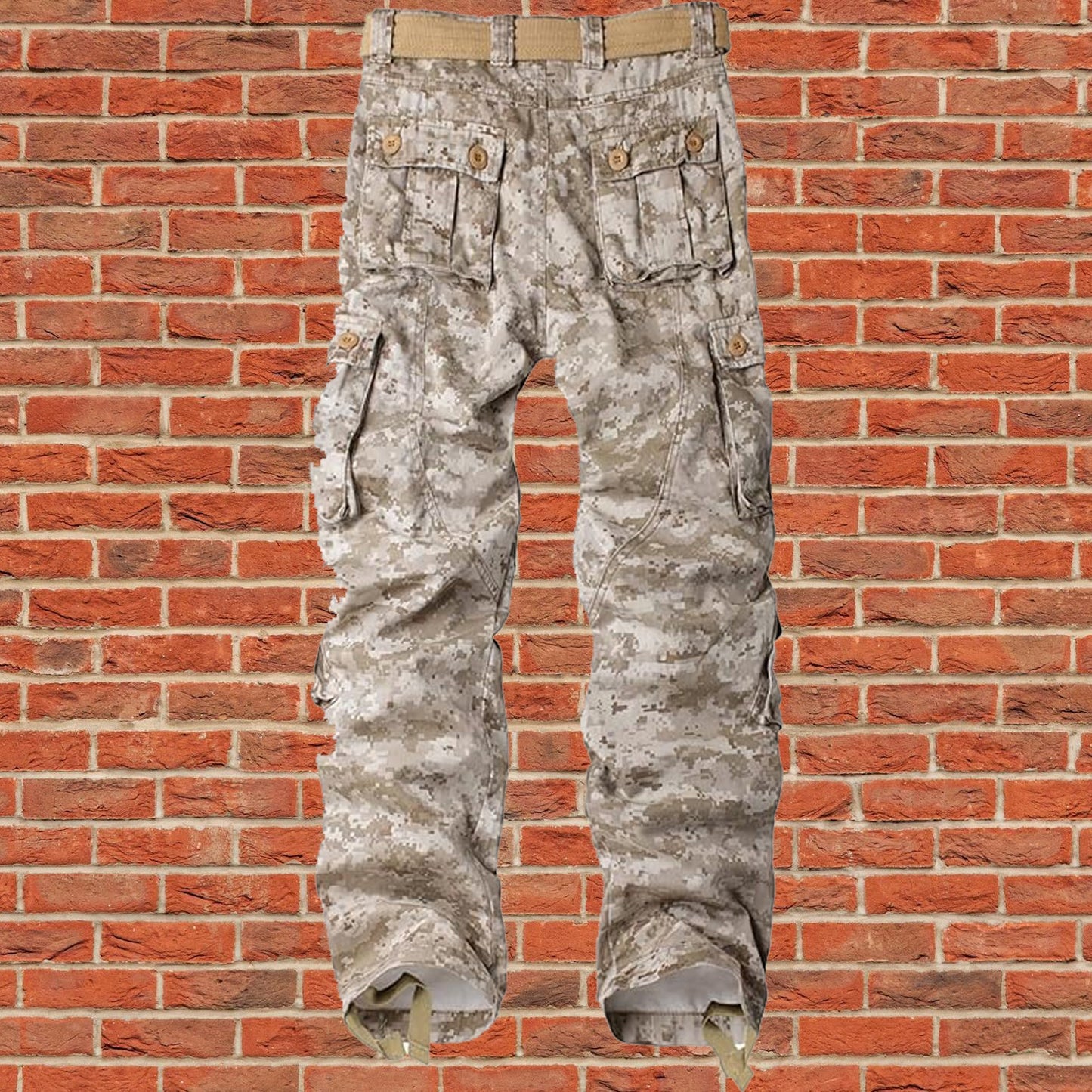 AKARMY Men's Cotton Casual Military Army Camo Combat Work Cargo Pants with 8 Pockets